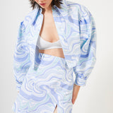 Lookbook jupe Fran Bleu lagune ambiance